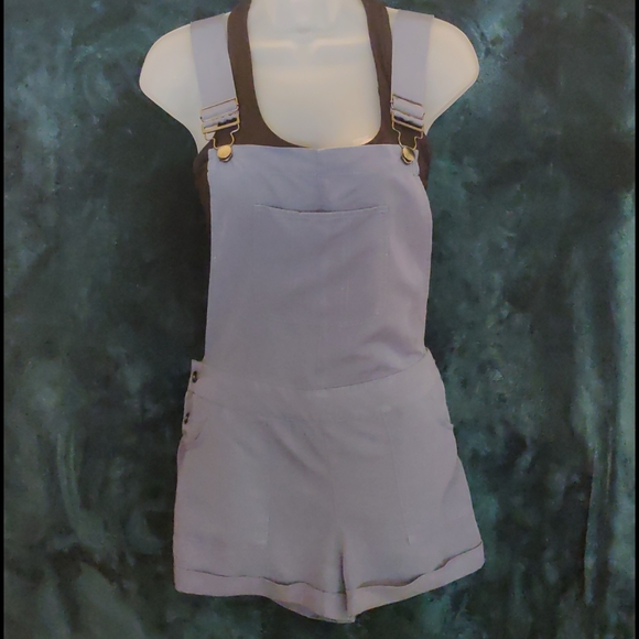 Gray Blue overall shorts - Picture 1 of 3